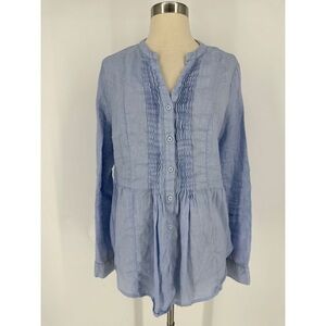 Malvin Linen Button Down Long Sleeve Blouse